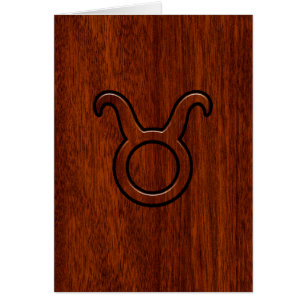 Stilvolles Taurus Zodiac-Zeichen auf Mahogany wie 