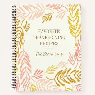 Stilvolles Thanksgiving-Rezeptbuch für die Familie Notizbuch