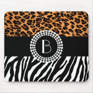 Stilvolles Tier druckt Zebra-und Leopard-Muster Mousepad