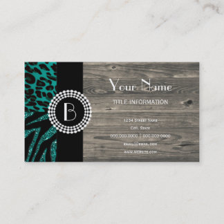 Stilvolles Tier druckt Zebra-und Leopard-Muster Visitenkarte