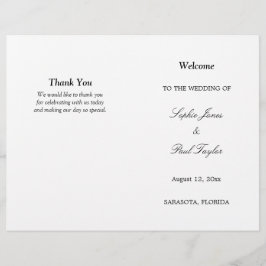 Stilvolles traditionelles Bi-Fold-Hochzeitsprogram