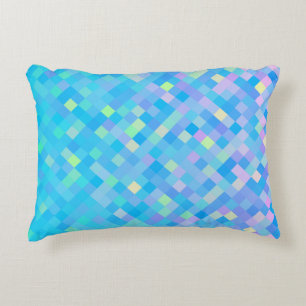 Stilvolles trendy Blue Multicolored Mosaic Muster Zierkissen