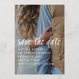 Stilvolles Trendy Kalligraphie-Save the Date Foto Save The Date