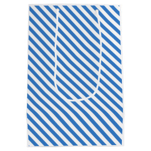Stilvolles Trendy Template Moderne Blaue Streifen Mittlere Geschenktüte