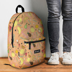 Stilvolles Tropical Peach Orange Summer Frucht Bedruckter Rucksack
