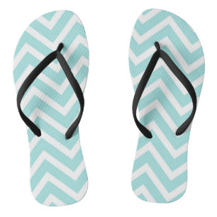 Stilvolles Türkis-Blau-Chevron-Muster Flip Flops