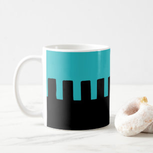Stilvolles Türkis und schwarzes Muster Kaffeetasse