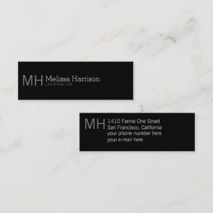 stilvolles u. modernes berufliches Schwarzes Mini Visitenkarte