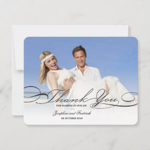 Stilvolles und elegantes Script-Foto Einfache Hoch Dankeskarte