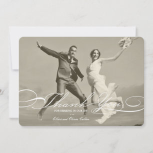 Stilvolles und elegantes Script-Foto Einfache Hoch Dankeskarte