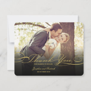 Stilvolles und elegantes Script-Foto Einfache Hoch Dankeskarte