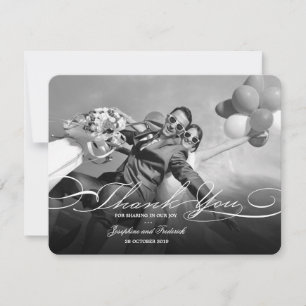 Stilvolles und elegantes Skript-Foto-einfache Dankeskarte