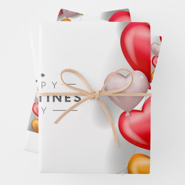 Stilvolles Valentinstag Wrapping Paper Geschenkpapier Set (Beispiel)