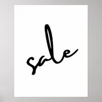 Stilvolles Verkaufszeichen, Minimalistisch Schwarz