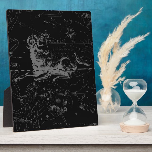 Stilvolles Vintag Aries-Sternbild von Hevelius Fotoplatte (Seite)