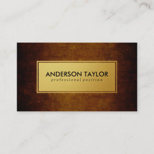 Stilvolles Vintag-braunes Goldenes Label Visitenkarte