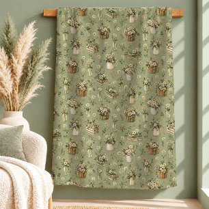 Stilvolles Vintage-Weiß-Daisy-Sage-Deckendesign Sherpadecke