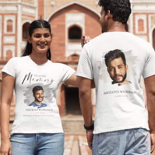 Stilvolles Vorder- und Rückseiten-Foto Trauer-T-Sh T-Shirt