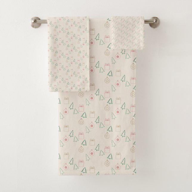 Stilvolles Weihnachten Badhandtuch Set (Insitu)
