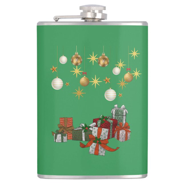 Stilvolles Weihnachten  Flachmann (Vorderseite)