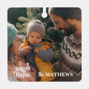 Stilvolles Weihnachts-Foto Ornament Aus Metall