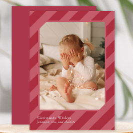 Stilvolles Weihnachts-Streifen-Foto Feiertagskarte