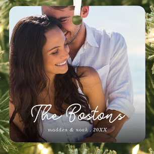 Stilvolles Weihnachtsfest Minimal Niedlich Fun Cou Ornament Aus Metall