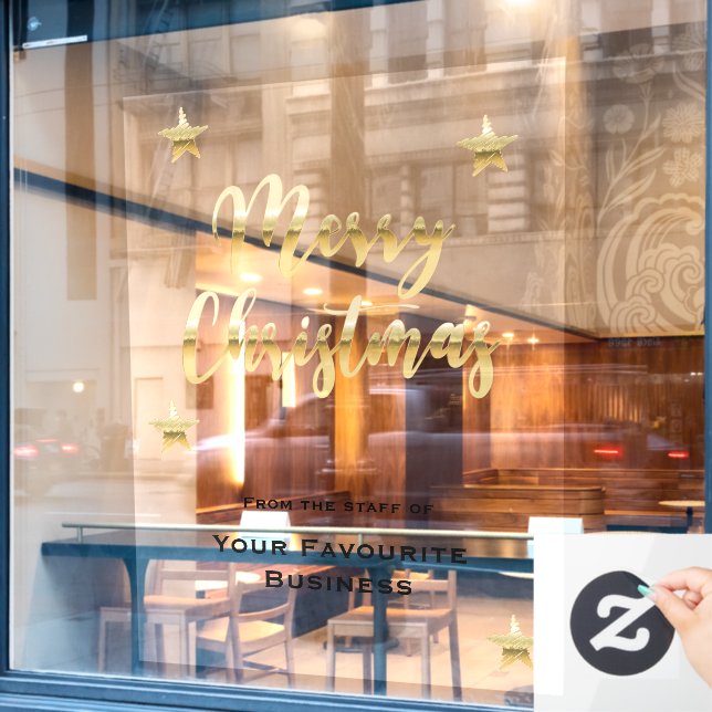 Stilvolles Weihnachtsgold und schwarz Fensteraufkleber (Café-Fenster)
