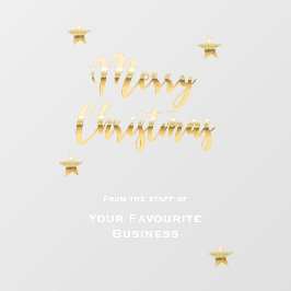 Stilvolles Weihnachtsgold weiß Fensteraufkleber