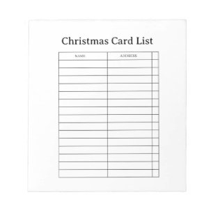 Stilvolles Weihnachtslisten-Notizbuch Notizblock