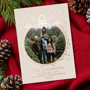 Stilvolles Weihnachtszitzer-Foto Folien Feiertagskarte