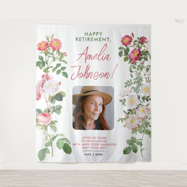 Stilvolles Weiß-Rot-Beileid Foto Wandteppich (Vorderseite)