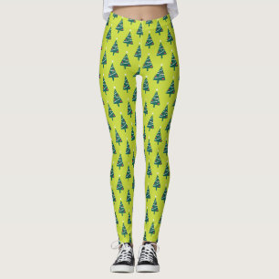 Stilvolles weißes Stern grüner Weihnachtsbaum Must Leggings