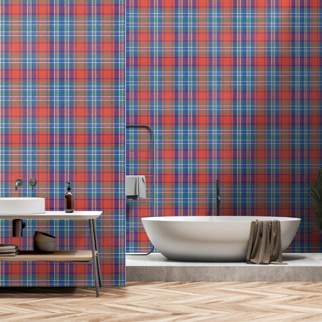 Stilvolles Winter Kariert Tartan Tapete (Badezimmer)