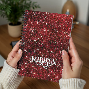 Stilvolles, wunderliches rotes schwarzes Glitter M Planer