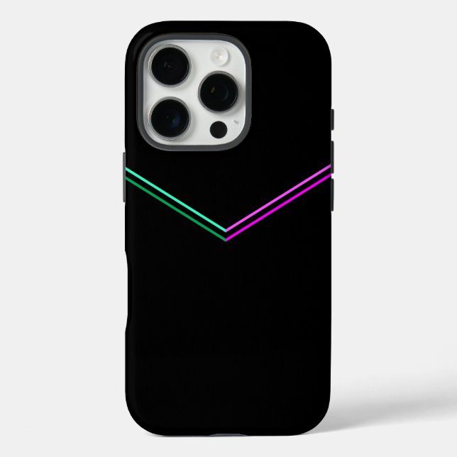 Stilvolles Zickzack Muster-Design auf schwarz Case-Mate iPhone Hülle (Rückseite)