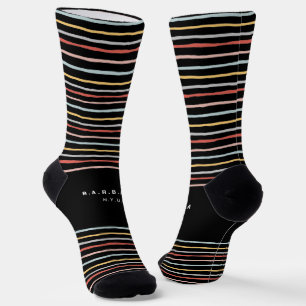 Stilvolles Zurück zur Schule Farbige Streifen Mono Socken