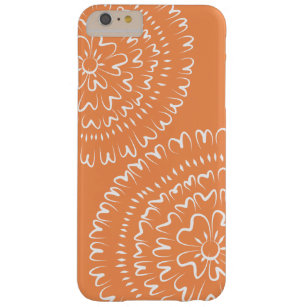 Stilweißes, blumengeschmücktes Muster auf Orange Barely There iPhone 6 Plus Hülle