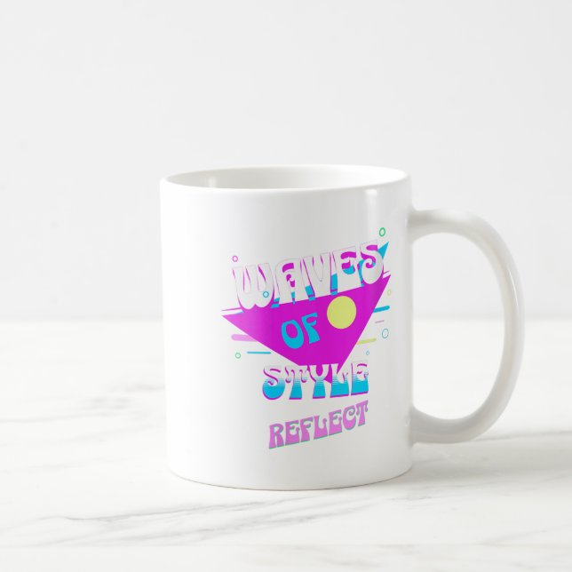 Stilwellen spiegeln die ästhetische Retro-Stimmung Kaffeetasse (Rechts)