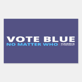 Stimme blau, egal wer, Harris für den Präsidenten Rechteckiger Aufkleber