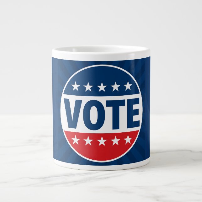 STIMME Fette Kampagne-Abzeichen-Design Jumbo-Tasse (Vorderseite)