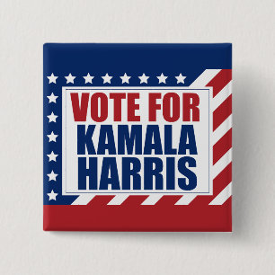 Stimme für Kamala Harris American Flag Button