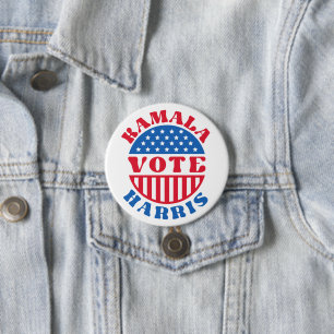 Stimme für Kamala Harris Retro Patriotic Button