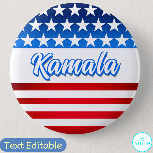 Stimme für Kamala Harris USA Personalisierter Text Button