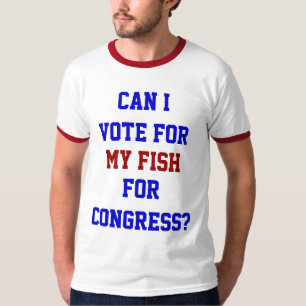 Stimme für meinen Fisch für den Kongress Lustige P T-Shirt