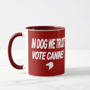Stimme Hund mit weißem Text Tasse