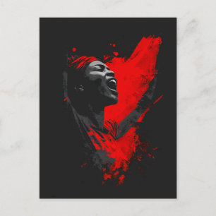 Stimme in Rot Postkarte