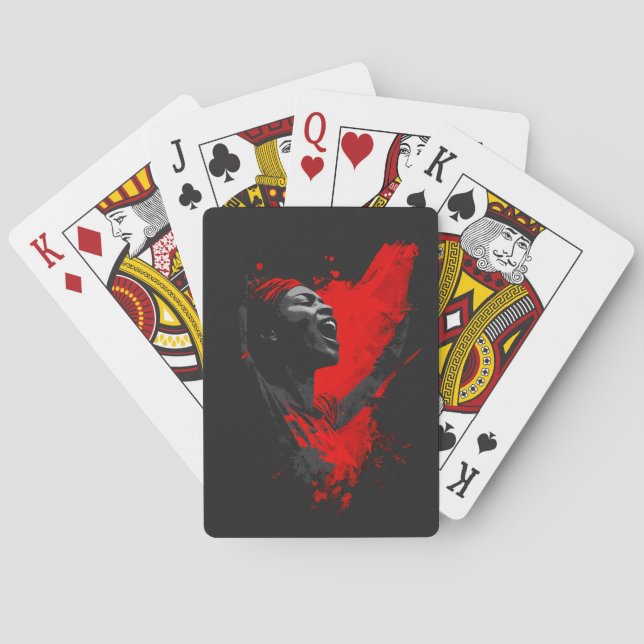 Stimme in Rot Spielkarten (Rückseite)