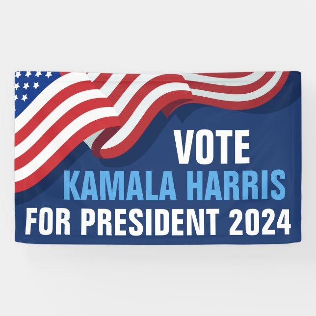 Stimme Kamala Harris für Präsident 2024 Blue Banner (Horizontal)