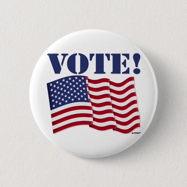 STIMME mit US-Flagge Button (Vorderseite)